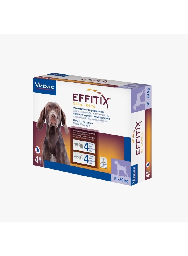 فيرباك إفيتيكس محلول موضعي للكلاب المتوسطة 10-20 كجم 4 أمبولات